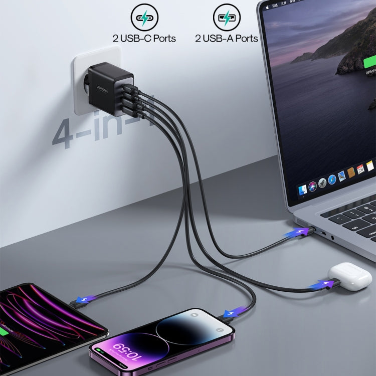 JOYROOM TCG02 Gallium Nitride 67W Dual USB+Dual USB-C/Type-C Multi-Port Charger Set, Specification:EU Plug(Black) -  by JOYROOM | Online Shopping UK | buy2fix