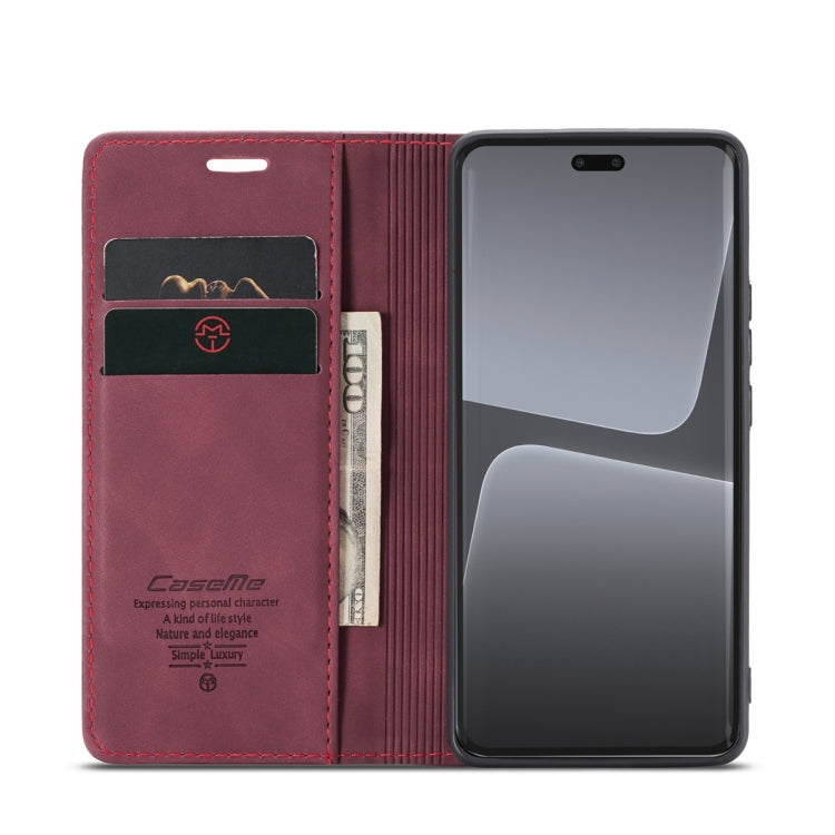 For Xiaomi 13 Lite CaseMe 013 Multifunctional Horizontal Flip Leather Phone Case(Wine Red) - Xiaomi Cases by CaseMe | Online Shopping UK | buy2fix