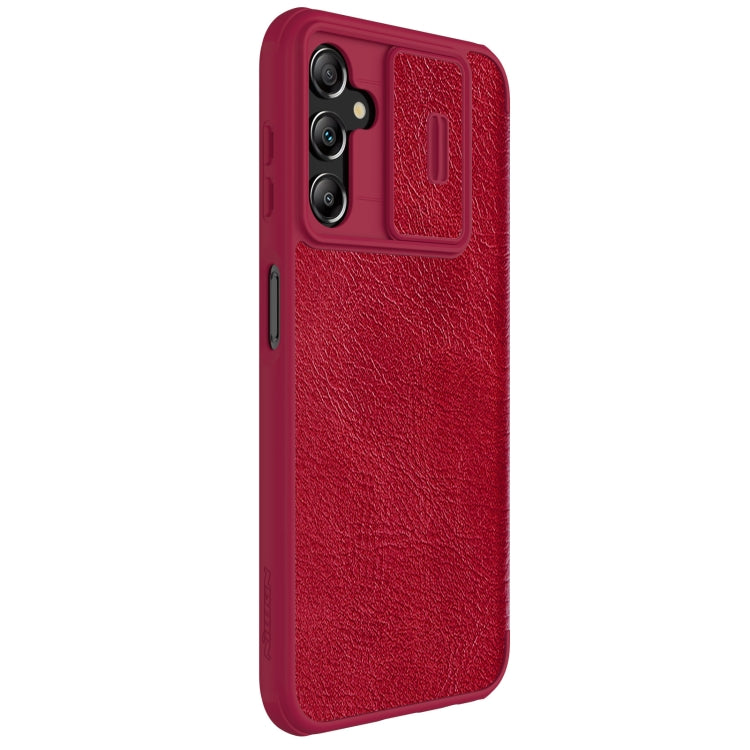 For Samsung Galaxy A14 4G NILLKIN QIN Series Pro Sliding Camera Cover Design Leather Phone Case(Red) - Galaxy Phone Cases by NILLKIN | Online Shopping UK | buy2fix