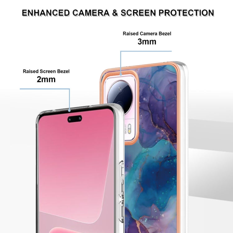 For Xiaomi 13 Lite 5G Electroplating Marble Dual-side IMD Phone Case(Purple 016) - 13 Lite Cases by buy2fix | Online Shopping UK | buy2fix