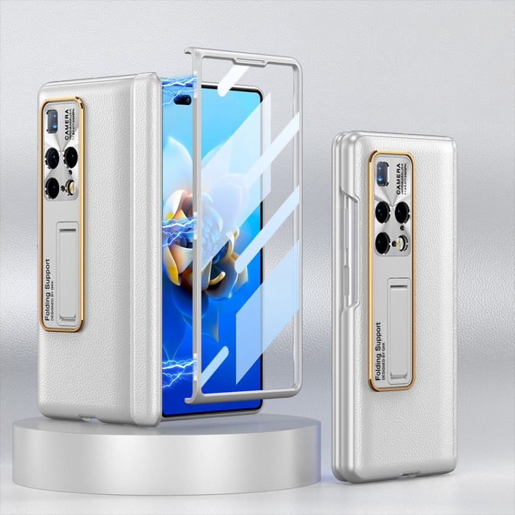 For Huawei Mate X2 GKK Integrated Magnetic Plain Leather Hinge Folding Phone Case(White) - Huawei Cases by GKK | Online Shopping UK | buy2fix