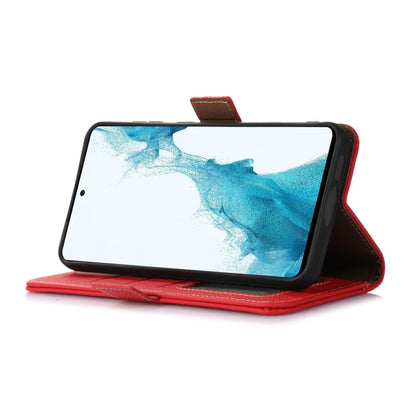 For Google Pixel 8 Side-Magnetic TJ Genuine Leather RFID Phone Case(Red) - Google Cases by buy2fix | Online Shopping UK | buy2fix