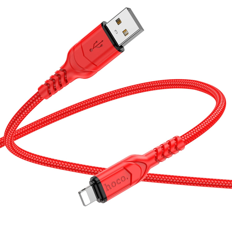 hoco X59 Victory 2.4A USB to 8 Pin Charging Data Dable, Length:2m(Red) - Normal Style Cable by hoco | Online Shopping UK | buy2fix