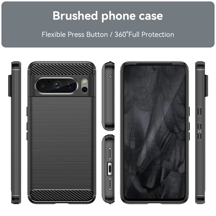 For Google Pixel 8 Pro Carbon Fiber Brushed Texture TPU Case(Black) - Google Cases by buy2fix | Online Shopping UK | buy2fix