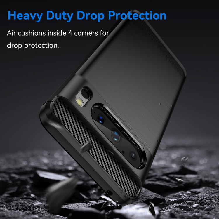 For Google Pixel 8 Pro Carbon Fiber Brushed Texture TPU Case(Black) - Google Cases by buy2fix | Online Shopping UK | buy2fix