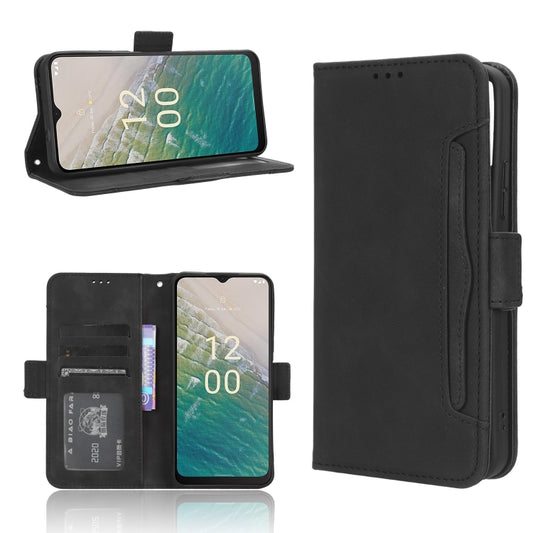 For Nokia C32 4G Skin Feel Calf Texture Card Slots Leather Phone Case(Black) - Nokia Cases by buy2fix | Online Shopping UK | buy2fix