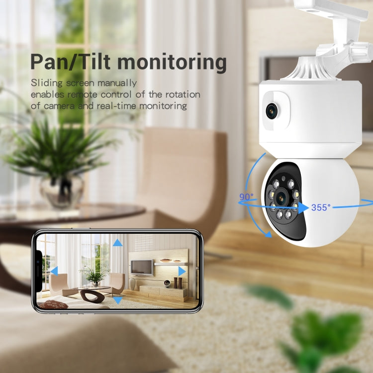 ESCAM QF010 2x2MP Dual Lens Dual Screen Surveillance WiFi Camera Support Two-way Voice & Motion Detection(US Plug) - Wireless Camera by ESCAM | Online Shopping UK | buy2fix