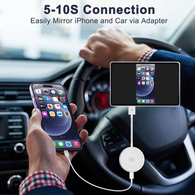 THT-020-6 USB + USB-C / Type-C Carplay Mirror Adapter for iPhone(White) -  by buy2fix | Online Shopping UK | buy2fix