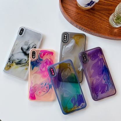 For iPhone XS Max Oil Painting Electroplating TPU Phone Case(Pink) - More iPhone Cases by buy2fix | Online Shopping UK | buy2fix