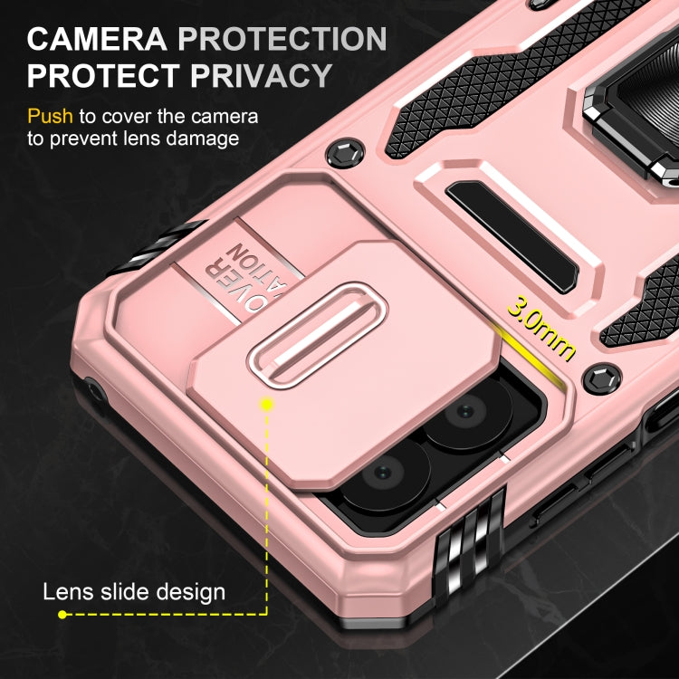 For Motorola Moto G Stylus 2023 Armor PC + TPU Camera Shield Phone Case(Rose Gold) - Motorola Cases by buy2fix | Online Shopping UK | buy2fix