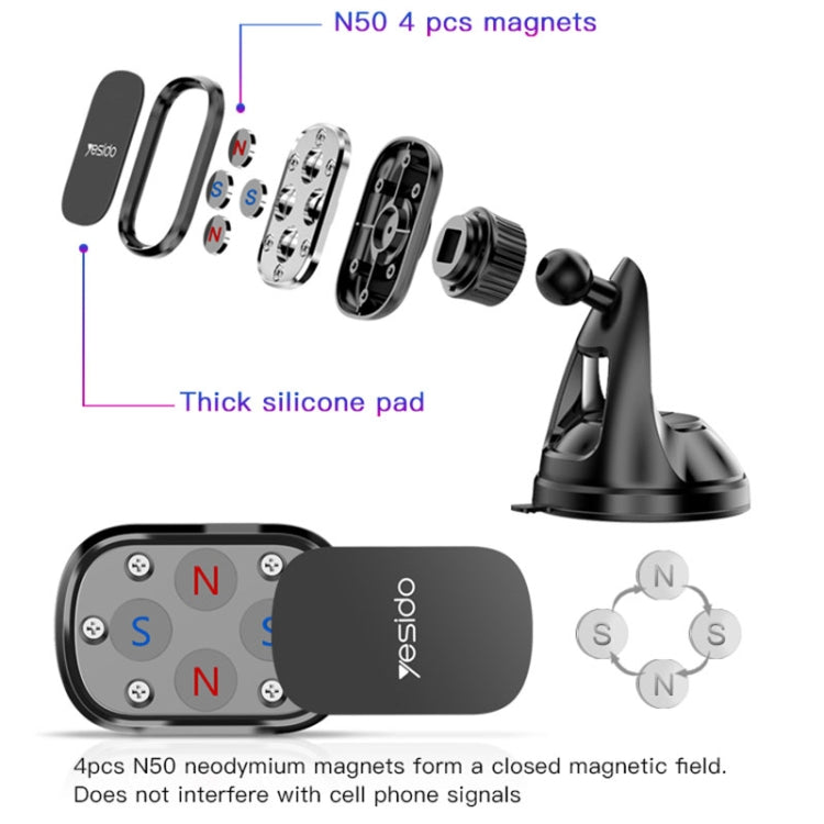 Yesido C72 Car Strong Magnetic Phone Holder(Black) -  by Yesido | Online Shopping UK | buy2fix