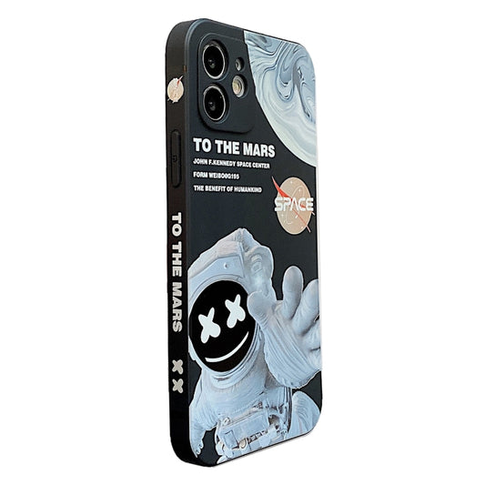 For iPhone XS Martian Astronaut Pattern Shockproof Phone Case(Black) - More iPhone Cases by buy2fix | Online Shopping UK | buy2fix