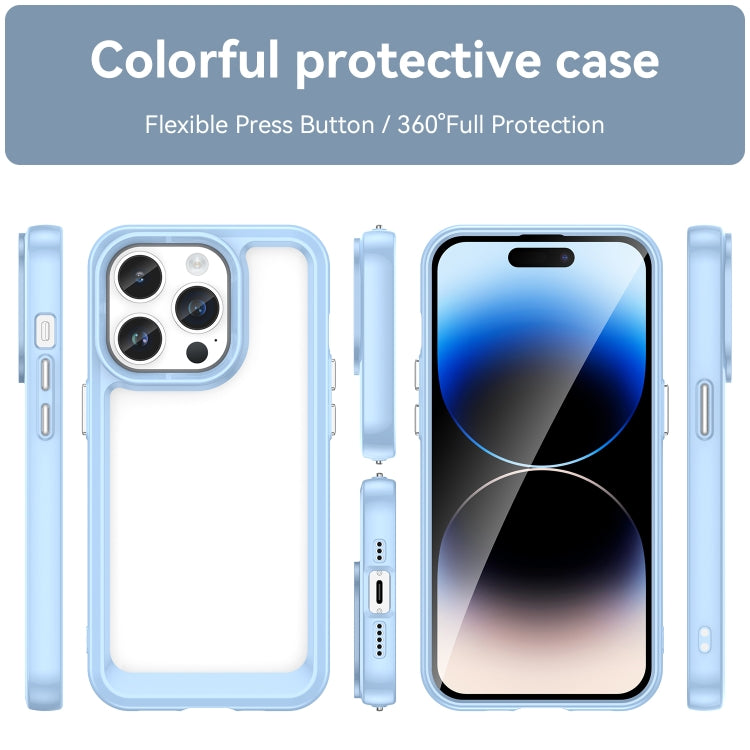 For iPhone 15 Pro Colorful Series Acrylic + TPU Phone Case(Blue) - iPhone 15 Pro Cases by buy2fix | Online Shopping UK | buy2fix