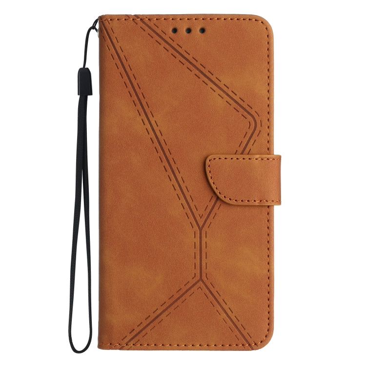 For Xiaomi POCO M5 / M4 5G Stitching Embossed Leather Phone Case(Brown) - Xiaomi Cases by buy2fix | Online Shopping UK | buy2fix