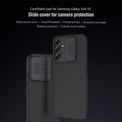 For Samsung Galaxy A34 5G NILLKIN Black Mirror Series Camshield PC Phone Case(Black) - Galaxy Phone Cases by NILLKIN | Online Shopping UK | buy2fix