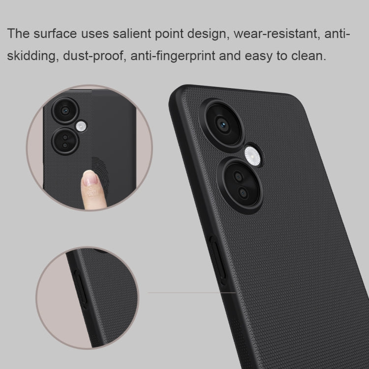 For OnePlus Nord CE 3 Lite NILLKIN Frosted PC Phone Case(Black) - OnePlus Cases by NILLKIN | Online Shopping UK | buy2fix