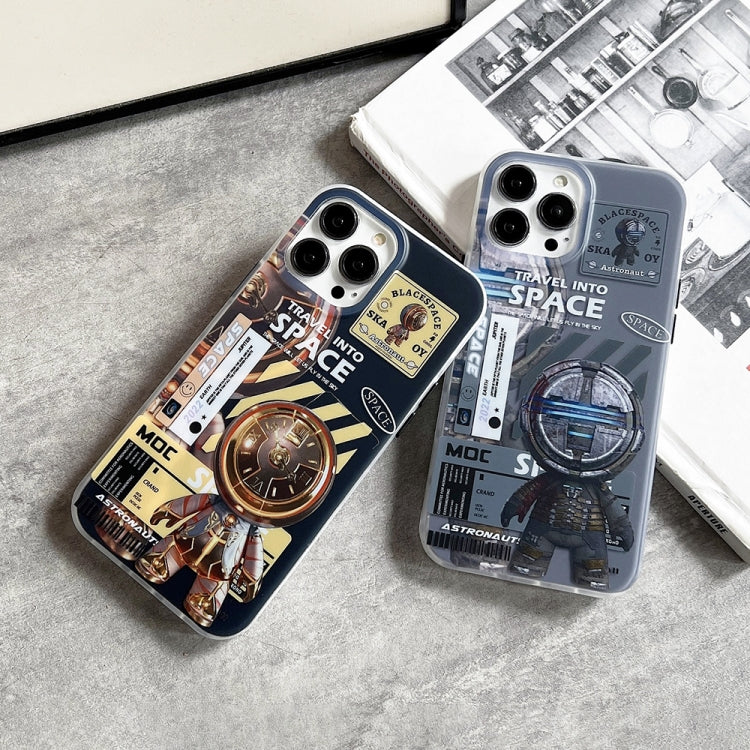 For iPhone 13 Pro Max Dual-side IMD Astronaut Frosted Phone Case(Black Gold) - iPhone 13 Pro Max Cases by buy2fix | Online Shopping UK | buy2fix