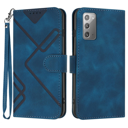 For Samsung Galaxy Note20 Line Pattern Skin Feel Leather Phone Case(Royal Blue) - Galaxy Note20 Cases by buy2fix | Online Shopping UK | buy2fix