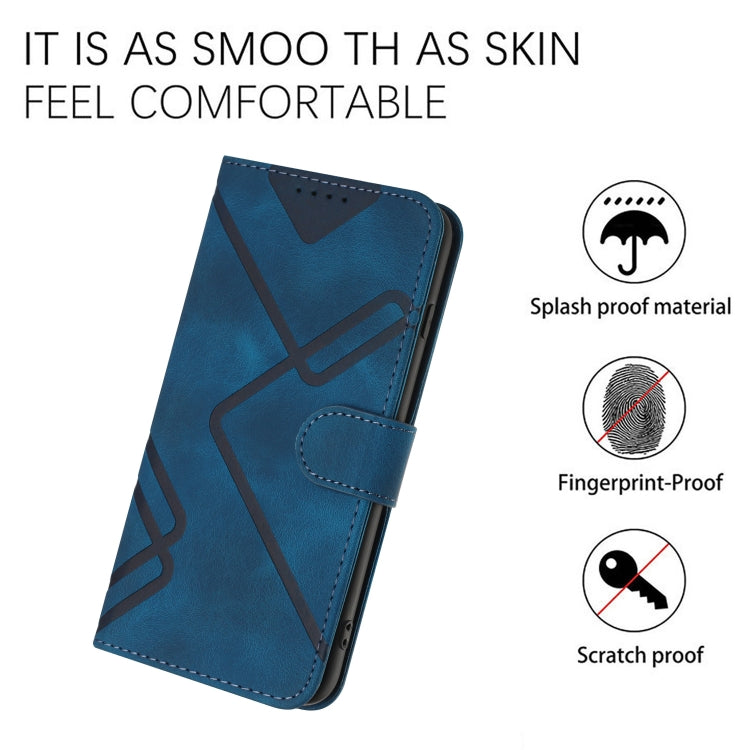 For Samsung Galaxy S22 5G Line Pattern Skin Feel Leather Phone Case(Royal Blue) - Galaxy S22 5G Cases by buy2fix | Online Shopping UK | buy2fix