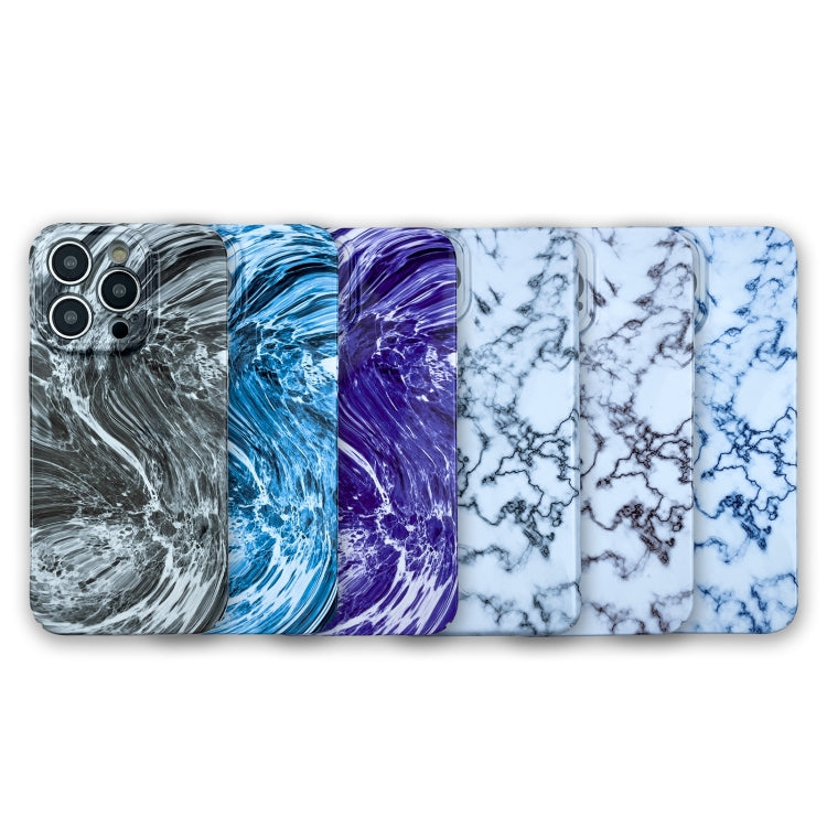 For iPhone XS / X Marble Pattern Phone Case(Navy Blue White) - More iPhone Cases by buy2fix | Online Shopping UK | buy2fix