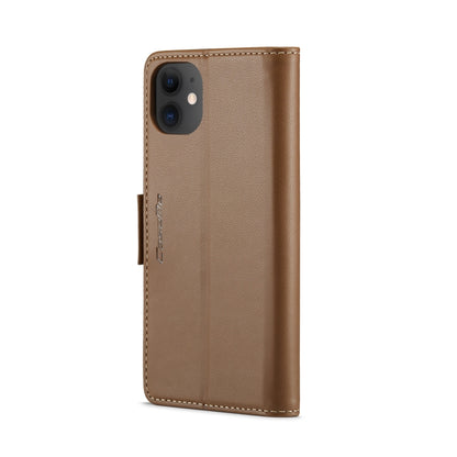 For iPhone 11 CaseMe 023 Butterfly Buckle Litchi Texture RFID Anti-theft Leather Phone Case(Brown) - iPhone 11 Cases by CaseMe | Online Shopping UK | buy2fix