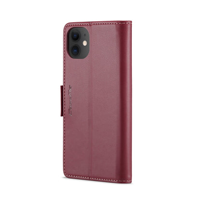 For iPhone 11 CaseMe 023 Butterfly Buckle Litchi Texture RFID Anti-theft Leather Phone Case(Wine Red) - iPhone 11 Cases by CaseMe | Online Shopping UK | buy2fix