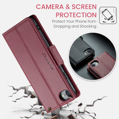 For iPhone SE 2022/SE 2020/6/7/8 CaseMe 023 Butterfly Buckle Litchi Texture RFID Anti-theft Leather Phone Case(Wine Red) - More iPhone Cases by CaseMe | Online Shopping UK | buy2fix