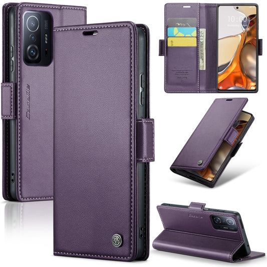 For Xiaomi 11T / 11T Pro CaseMe 023 Butterfly Buckle Litchi Texture RFID Anti-theft Leather Phone Case(Pearly Purple) - Xiaomi Cases by CaseMe | Online Shopping UK | buy2fix