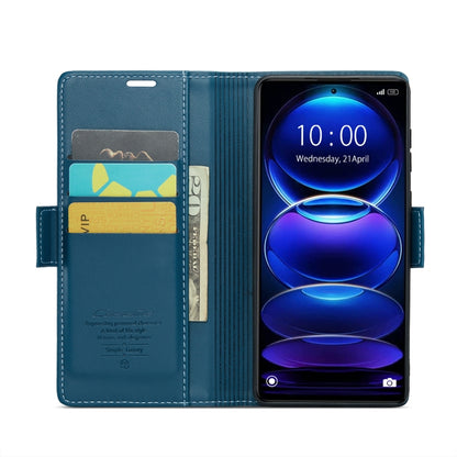 For Xiaomi Redmi Note 12 Pro+ 5G Global CaseMe 023 Butterfly Buckle Litchi Texture RFID Anti-theft Leather Phone Case(Blue) - Note 12 Pro+ Cases by CaseMe | Online Shopping UK | buy2fix
