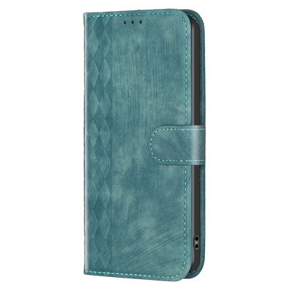 For Xiaomi Redmi 12 4G Plaid Embossed Leather Phone Case(Green) - Xiaomi Cases by buy2fix | Online Shopping UK | buy2fix