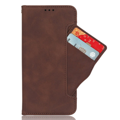 For Sony Xperia 1 V Skin Feel Calf Texture Card Slots Leather Phone Case(Brown) - Sony Cases by buy2fix | Online Shopping UK | buy2fix