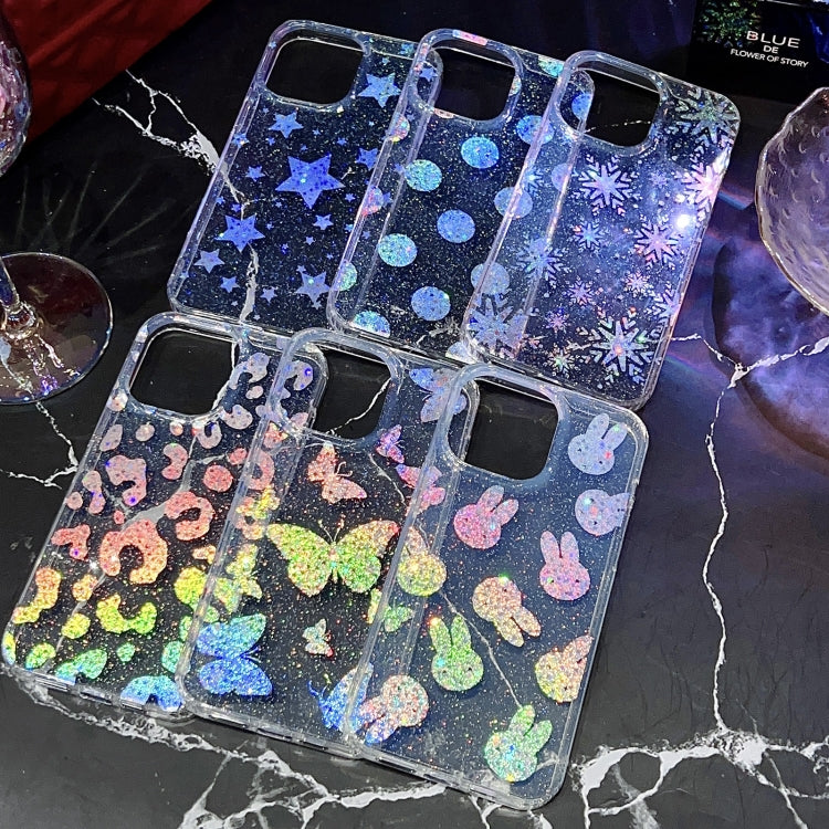 For iPhone 12 Little Star Series Glitter Powder TPU Phone Case(Lucky Clover) - iPhone 12 / 12 Pro Cases by buy2fix | Online Shopping UK | buy2fix