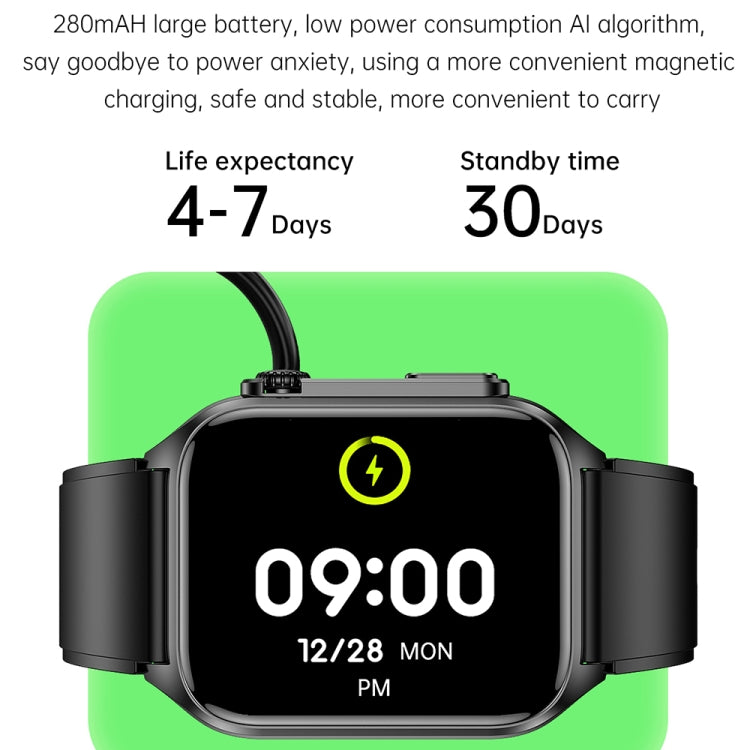 TK12 1.96 inch IP67 Waterproof Silicone Band Smart Watch Supports ECG / Remote Families Care / Bluetooth Call / Body Temperature Monitoring(Black) - Smart Watches by buy2fix | Online Shopping UK | buy2fix