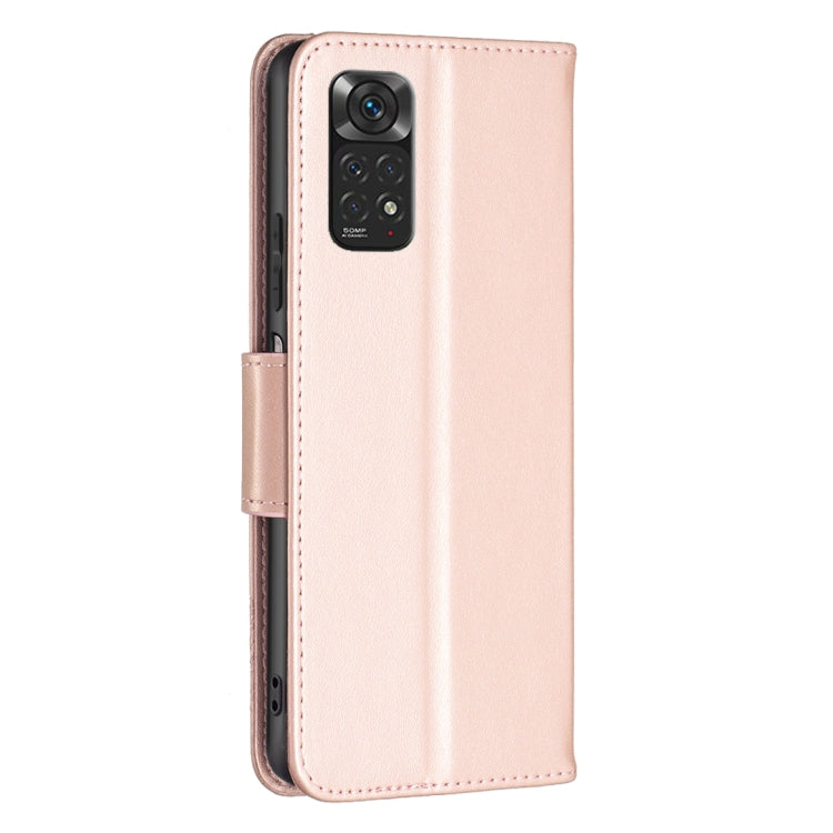 For Xiaomi Redmi Note 12S 4G / Note 11 Two Butterflies Embossing Leather Phone Case(Rose Gold) - Xiaomi Cases by buy2fix | Online Shopping UK | buy2fix