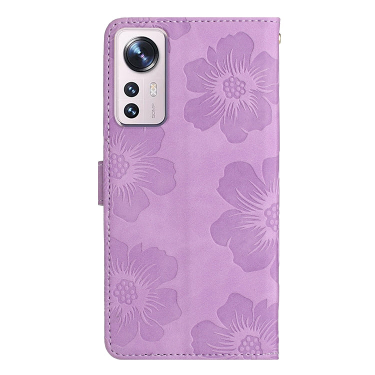 For Xiaomi 12 Lite Flower Embossing Pattern Leather Phone Case(Purple) - Xiaomi Cases by buy2fix | Online Shopping UK | buy2fix