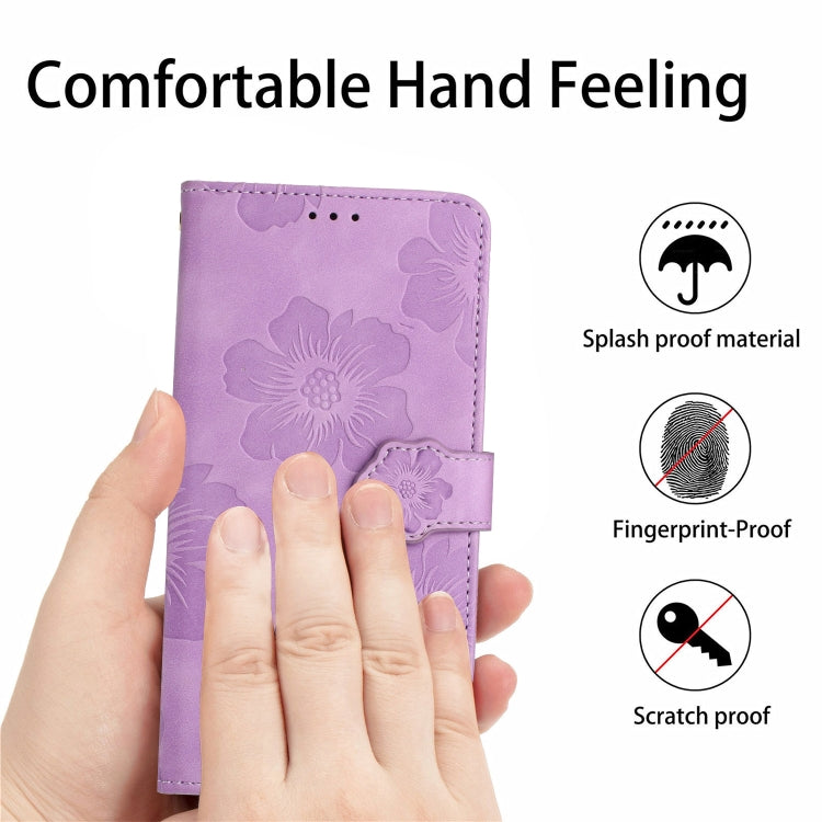 For Xiaomi Redmi 10 Flower Embossing Pattern Leather Phone Case(Purple) - Xiaomi Cases by buy2fix | Online Shopping UK | buy2fix