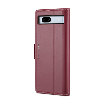 For Google Pixel 7a CaseMe 023 Butterfly Buckle Litchi Texture RFID Anti-theft Leather Phone Case(Wine Red) - Google Cases by CaseMe | Online Shopping UK | buy2fix