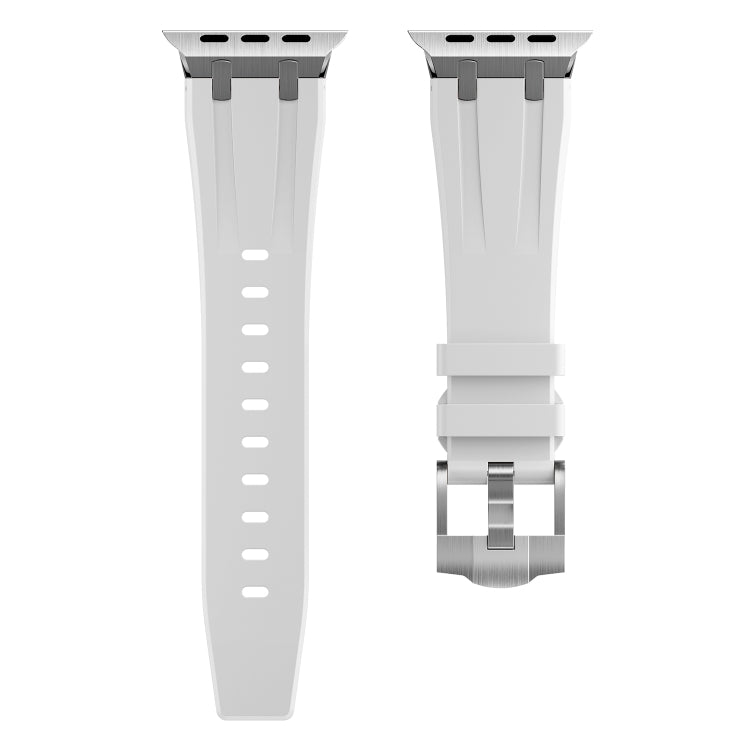 AP Silicone Watch Band For Apple Watch 9 45mm(Silver White) - Watch Bands by buy2fix | Online Shopping UK | buy2fix