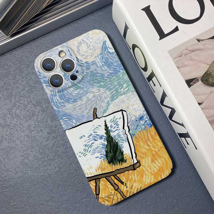 For iPhone 14 Plus Precise Hole Oil Painting Pattern PC Phone Case(Landscape Painting) - iPhone 14 Plus Cases by buy2fix | Online Shopping UK | buy2fix