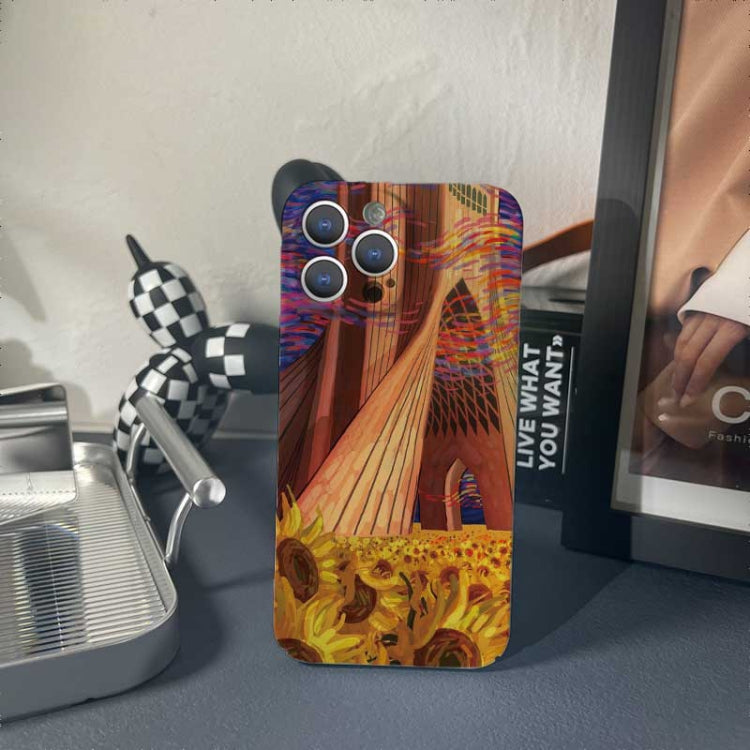 For iPhone 13 Pro Max Precise Hole Oil Painting Pattern PC Phone Case(Architectural Painting) - iPhone 13 Pro Max Cases by buy2fix | Online Shopping UK | buy2fix