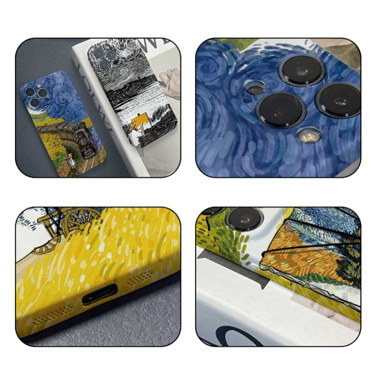 For iPhone XR Precise Hole Oil Painting Pattern PC Phone Case(Handcart) - More iPhone Cases by buy2fix | Online Shopping UK | buy2fix