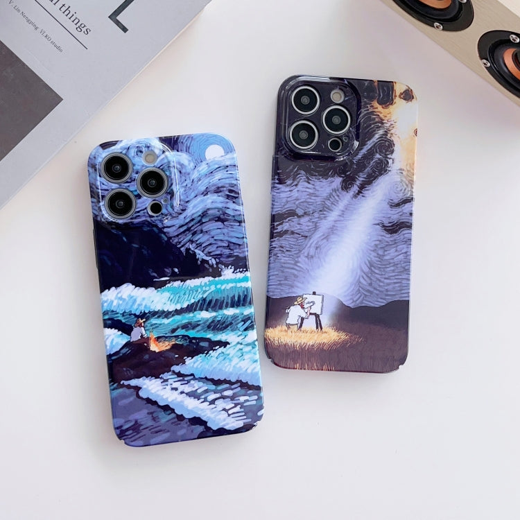 For iPhone 13 Pro Max Precise Hole Oil Painting Pattern PC Phone Case(Shine) - iPhone 13 Pro Max Cases by buy2fix | Online Shopping UK | buy2fix