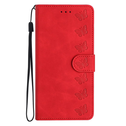 For Xiaomi 13 Seven Butterflies Embossed Leather Phone Case(Red) - 13 Cases by buy2fix | Online Shopping UK | buy2fix