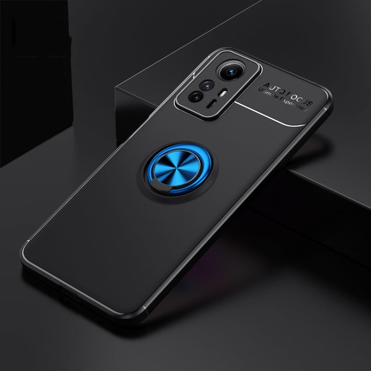 For Xiaomi Redmi Note 12S Metal Ring Holder TPU Phone Case(Black+Blue) - Xiaomi Cases by buy2fix | Online Shopping UK | buy2fix