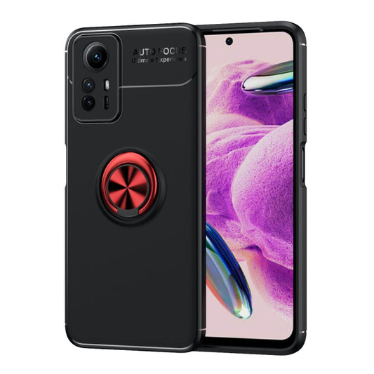 For Xiaomi Redmi Note 12S Metal Ring Holder TPU Phone Case(Black+Red) - Xiaomi Cases by buy2fix | Online Shopping UK | buy2fix
