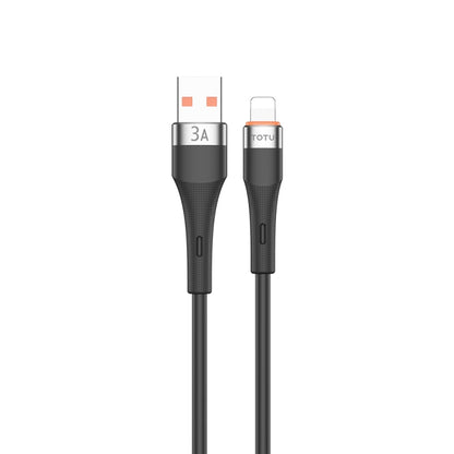 TOTU CB-2 Series USB to 8 Pin Aluminum Alloy Skin Feel Data Cable, Length:1m(Black) - Normal Style Cable by TOTUDESIGN | Online Shopping UK | buy2fix