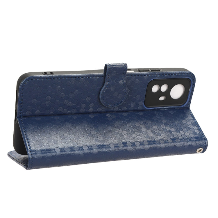 For Xiaomi Redmi Note 12S 4G Honeycomb Dot Texture Leather Phone Case(Blue) - Xiaomi Cases by buy2fix | Online Shopping UK | buy2fix