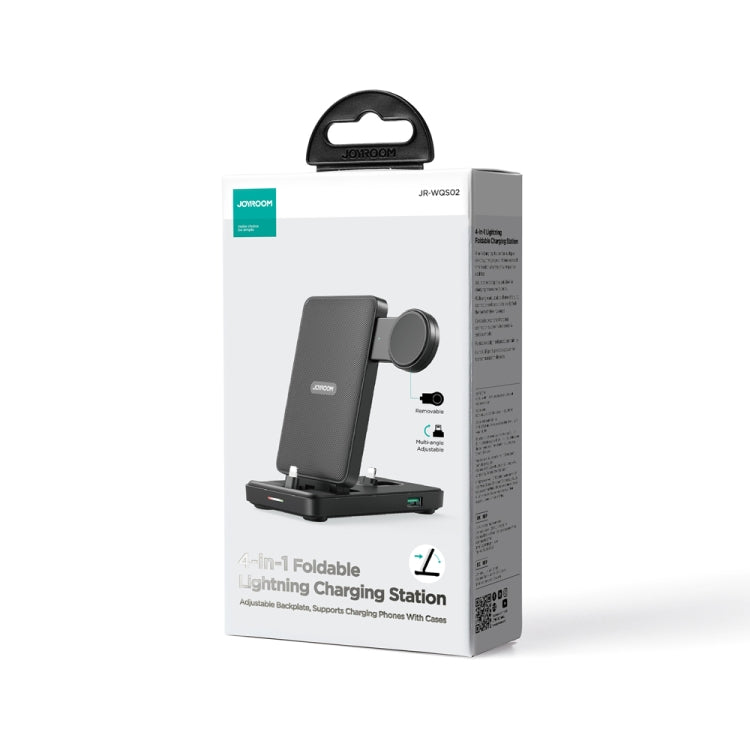 JOYROOM JR-WQS02 4 in 1 Wireless Charging Stand For iPhone / AirPods / Apple Watch Series(Black) - Wireless Charger by JOYROOM | Online Shopping UK | buy2fix