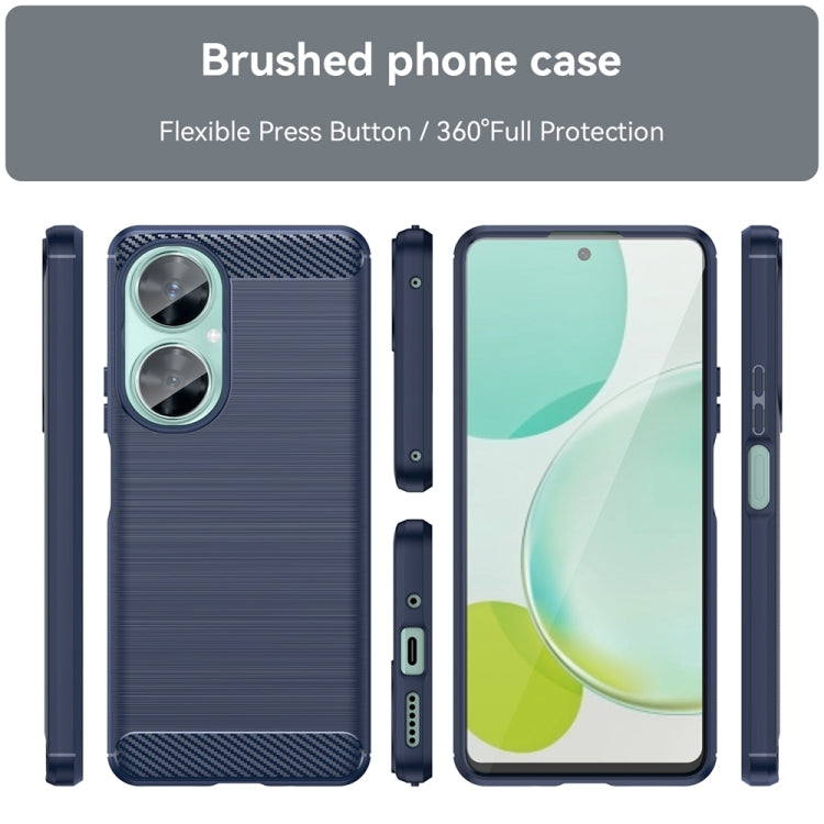 For Huawei Enjoy 60 Pro Brushed Texture Carbon Fiber TPU Phone Case(Blue) - Huawei Cases by buy2fix | Online Shopping UK | buy2fix