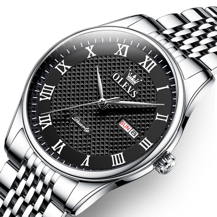 OLEVS 5562 Men Multifunctional Business Waterproof Quartz Watch(Black) - Metal Strap Watches by OLEVS | Online Shopping UK | buy2fix